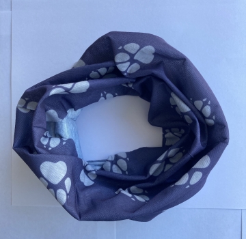 1+1gratis Neckwarmer (Pfote grau) Bandana, Multifunktioneller Schal, Schlauchschal