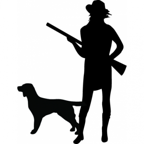 Car-Sticker "Jaagster met hond"