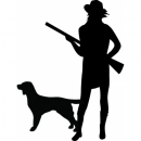 Car-Sticker "Jägerin mit Hund"