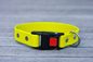 Preview: Biothane Halsband 25mm (Clic schwarz) in neon-gelb — handgefertigt