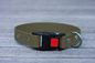 Preview: Biothane Halsband 25mm (Clic schwarz) in olive / Jagd-grün — handgefertigt