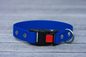 Preview: Biothane Halsband 25mm (Clic schwarz) in dunkel-blau — handgefertigt