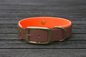 Preview: Biothane Halsband 19/25mm "bicolor" (Schnalle) bicolor: braun / neon-orange — handgefertigt