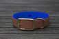 Preview: Biothane Halsband 19/25mm "bicolor" (Schnalle) bicolor: braun / dunkel-blau — handgefertigt
