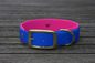 Preview: Biothane Halsband 19/25mm "bicolor" (Schnalle) bicolor: dunkel-blau / beere — handgefertigt