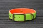 Preview: Biothane Halsband 19/25mm "bicolor" (Schnalle) bicolor: apfel-grün / neon-orange — handgefertigt