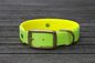 Preview: Biothane Halsband 19/25mm "bicolor" (Schnalle) bicolor: apfel-grün / neon-gelb — handgefertigt