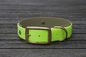 Preview: Biothane Halsband 19/25mm "bicolor" (Schnalle) bicolor: apfel-grün / olive / Jagd-grün — handgefertigt