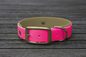 Preview: Biothane Halsband 19/25mm "bicolor" (Schnalle) bicolor: magenta / taupe — handgefertigt