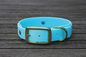Preview: Biothane Halsband 19/25mm "bicolor" (Schnalle) bicolor: cyan-blau / cyan-blau — handgefertigt