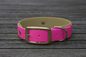 Preview: Biothane Halsband 19/25mm "bicolor" (Schnalle) bicolor: beere / taupe — handgefertigt