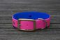 Preview: Biothane Halsband 19/25mm "bicolor" (Schnalle) bicolor: beere / dunkel-blau — handgefertigt
