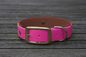 Preview: Biothane Halsband 19/25mm "bicolor" (Schnalle) bicolor: beere / braun — handgefertigt