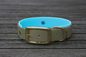 Preview: Biothane Halsband 19/25mm "bicolor" (Schnalle) bicolor: olive / Jagd-grün / cyan-blau — handgefertigt
