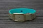 Preview: Biothane Halsband 19/25mm "bicolor" (Schnalle) bicolor: olive / Jagd-grün / türkis-grün — handgefertigt