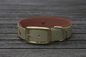 Preview: Biothane Halsband 19/25mm "bicolor" (Schnalle) bicolor: olive / Jagd-grün / braun — handgefertigt