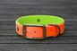 Preview: Biothane Halsband 19/25mm "bicolor" (Schnalle) bicolor: neon-orange / apfel-grün — handgefertigt