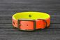 Preview: Biothane Halsband 19/25mm "bicolor" (Schnalle) bicolor: neon-orange / neon-gelb — handgefertigt