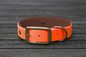 Preview: Biothane Halsband 19/25mm "bicolor" (Schnalle) bicolor: neon-orange / braun — handgefertigt