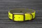 Preview: Biothane Halsband 19/25mm "bicolor" (Schnalle) bicolor: neon-gelb / olive / Jagd-grün — handgefertigt