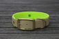 Preview: Biothane Halsband 19/25mm "bicolor" (Schnalle) bicolor: taupe / apfel-grün — handgefertigt