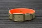 Preview: Biothane Halsband 19/25mm "bicolor" (Schnalle) bicolor: taupe / neon-orange — handgefertigt
