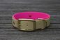Preview: Biothane Halsband 19/25mm "bicolor" (Schnalle) bicolor: taupe / beere — handgefertigt