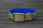 Preview: Biothane Halsband 19/25mm "bicolor" (Schnalle) bicolor: taupe / dunkel-blau — handgefertigt
