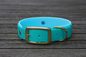 Preview: Biothane Halsband 19/25mm "bicolor" (Schnalle) bicolor: türkis-grün / cyan-blau — handgefertigt