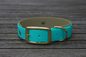 Preview: Biothane Halsband 19/25mm "bicolor" (Schnalle) bicolor: türkis-grün / olive / Jagd-grün — handgefertigt