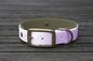 Preview: Biothane Halsband 19/25mm "bicolor" (Schnalle) bicolor: lavendel / olive / Jagd-grün — handgefertigt
