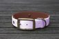 Preview: Biothane Halsband 19/25mm "bicolor" (Schnalle) bicolor: lavendel / braun — handgefertigt