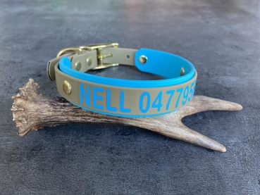 Preview: Halsband+PRINT 19/25 "bicolor" (kleine Schnalle)