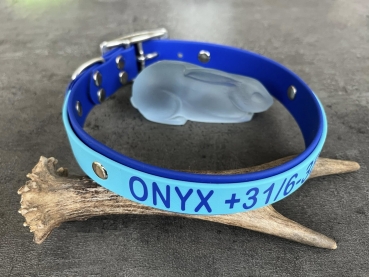 Biothane Halsband+PRINT 19/25 "bicolor" (Schnalle)