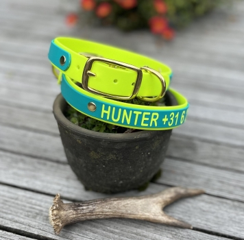 Biothane Halsband+PRINT 19/25 "bicolor" (Schnalle)