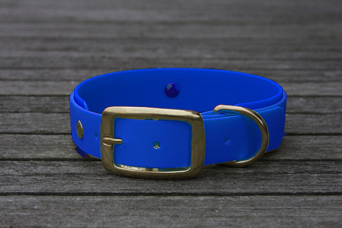 Biothane Halsband 19/25mm "bicolor" (Schnalle) bicolor: dunkel-blau / dunkel-blau — handgefertigt