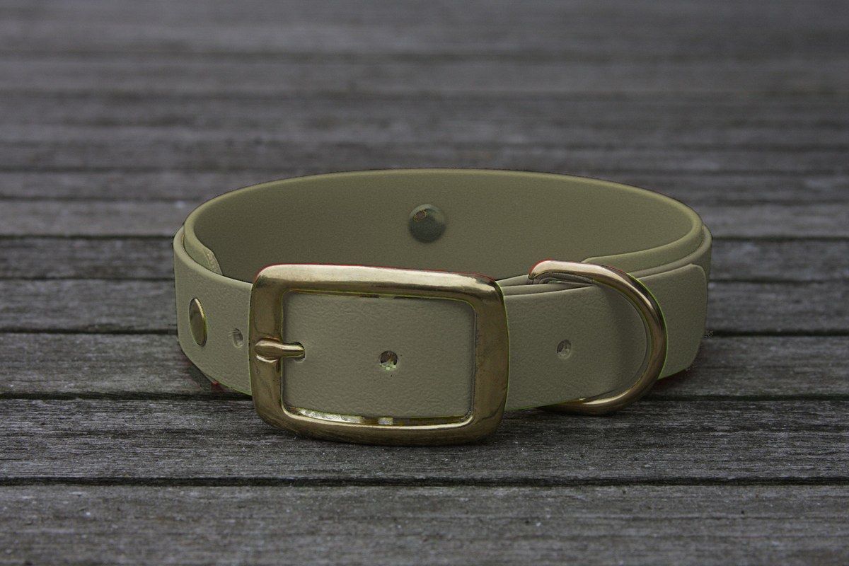 Biothane Halsband 19/25mm "bicolor" (Schnalle) bicolor: olive / Jagd-grün / olive / Jagd-grün — handgefertigt