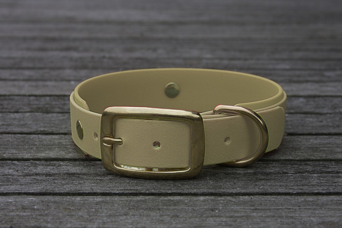 Biothane Halsband 19/25mm "bicolor" (Schnalle) bicolor: taupe / taupe — handgefertigt