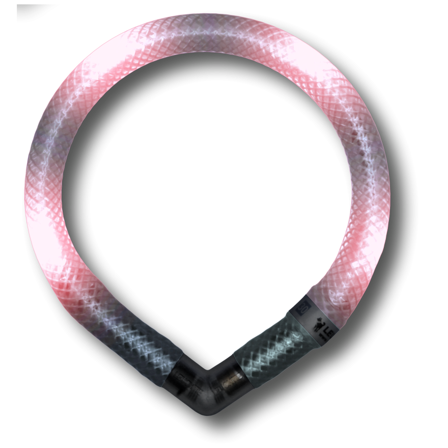 LEUCHTIE Mini collare LED per cane in Blush — impermeabile, con sensore di movimento, fatto a mano in Germania