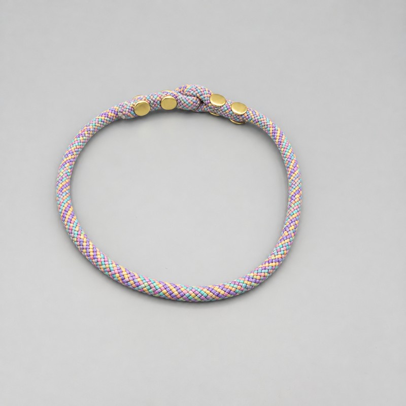 Collar FieldTrial — pastel-multi — vista trasera — hecho a mano en adorit.be