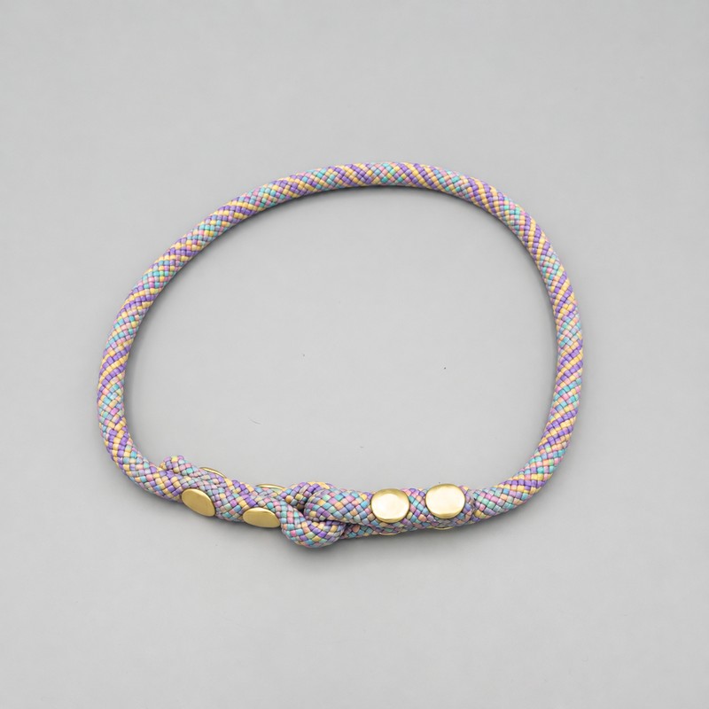 Collar FieldTrial — pastel-multi — vista frontal — hecho a mano en adorit.be
