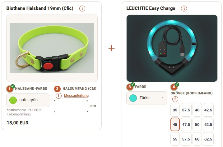 SET: Biothane Halsband 19mm (Clic) + LEUCHTIE Easy Charge
