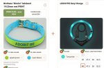 SET: Biothane "Bicolor" Halsband 19/25mm mit PRINT + LEUCHTIE Easy Charge